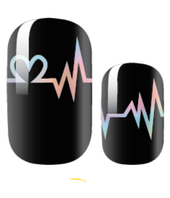 black pulse nail polish wrap sticker