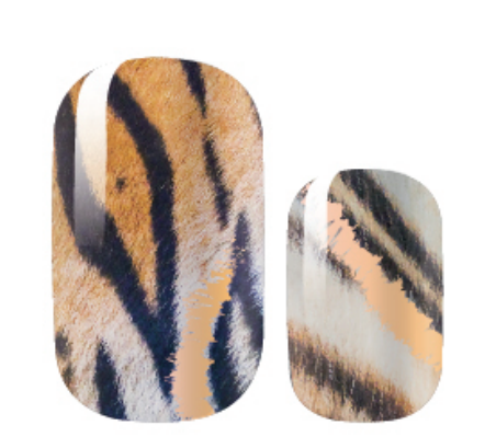 Tiger Animal Print Nail Polish Wrap Stickers