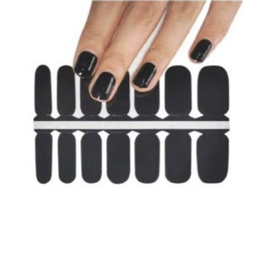 black nail polish wrap stickers