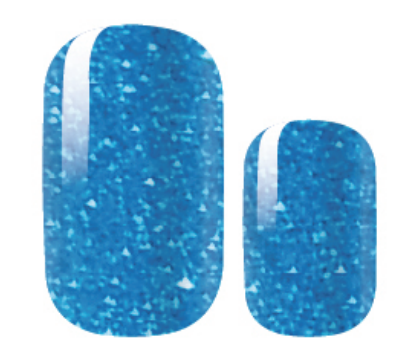 blue glitter nail polish wrap stickers