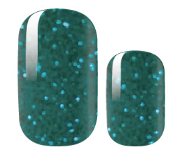 mermaid green glitter nail polish wrap stickers