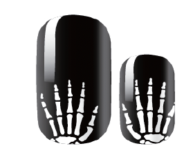 black and skeletons nail polish wrap stickers