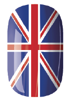 UK flag nail polish wrap stickers